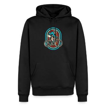 Rennrad Radsport Radsportler - Männer Premium Bio Hoodie - Schwarz - Vorne - Nico (187cm)