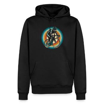 Rennrad Radsport Radsportler - Männer Premium Bio Hoodie - Schwarz - Vorne - Nico (187cm)