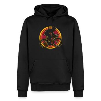 Rennrad Radsport Radsportler - Männer Premium Bio Hoodie - Schwarz - Vorne - Nico (187cm)