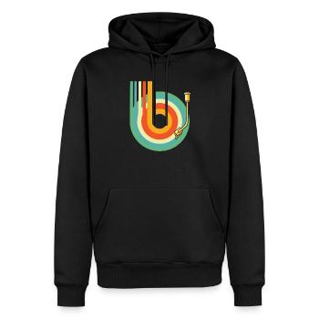 Vinyl Record Collector - Men’s Premium Organic Hoodie - black - Front - Nico (187cm)