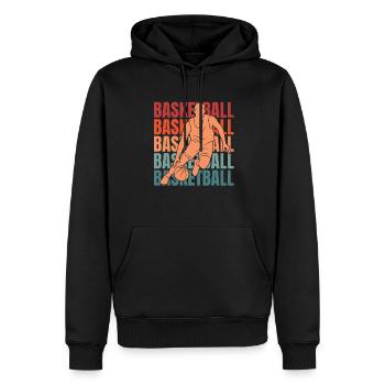 Joueur de basket-ball - Sweat à capuche Premium bio Homme - noir - Devant - Nico (187cm)