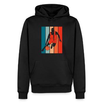 Joueur de basket-ball - Sweat à capuche Premium bio Homme - noir - Devant - Nico (187cm)