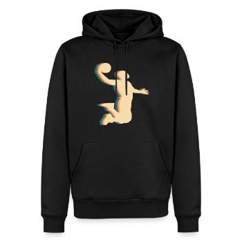 Joueur de basket-ball - Sweat à capuche Premium bio Homme - noir - Devant - Nico (187cm)