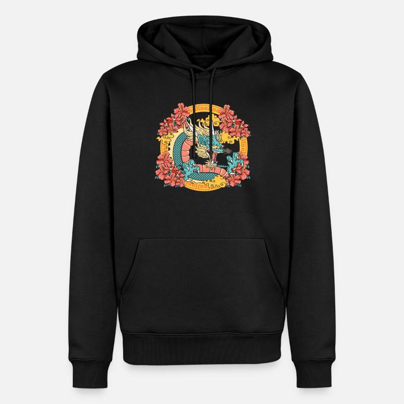 Année du Dragon 2024 - Sweat à capuche Premium bio Homme - noir
