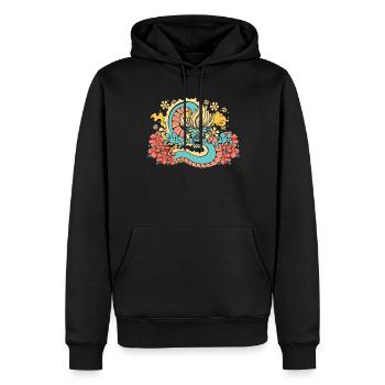 Fleurs de l’année du Dragon 2024 - Sweat à capuche Premium bio Homme - noir - Devant - Nico (187cm)