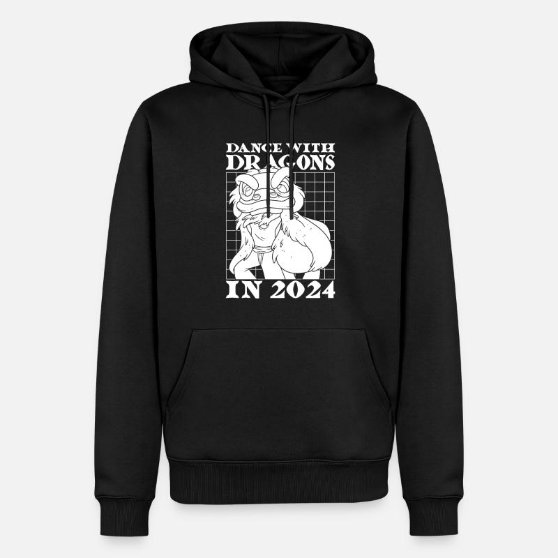 Année du Dragon 2024 - Sweat à capuche Premium bio Homme - noir