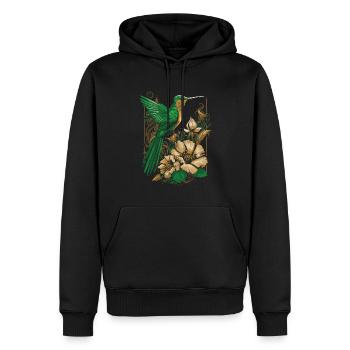 Kolibri Blumen Blumenvogel - Männer Premium Bio Hoodie - Schwarz - Vorne - Nico (187cm)