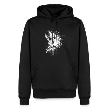 Kolibri Watercolor Hummingbird - Männer Premium Bio Hoodie - Schwarz - Vorne - Nico (187cm)