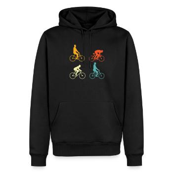 Rennrad Radsport Radsportler - Männer Premium Bio Hoodie - Schwarz - Vorne - Nico (187cm)
