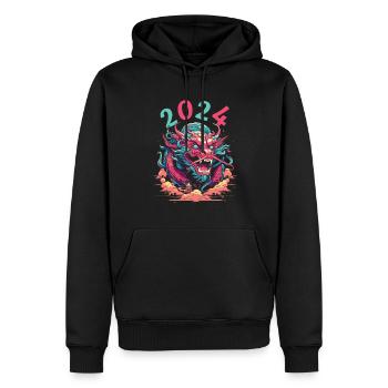 Jahr Des Drachen 2024 - Männer Premium Bio Hoodie - Schwarz - Vorne - Nico (187cm)