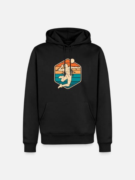Volley-ball Volley-ball - Sweat à capuche Premium bio Homme - noir