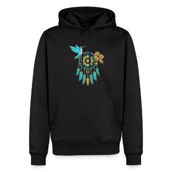 Hummingbird Dreamcatcher Bird - Men’s Premium Organic Hoodie - black - Front - Nico (187cm)