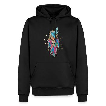 Hummingbird Dreamcatcher Bird - Men’s Premium Organic Hoodie - black - Front - Nico (187cm)