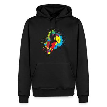 Kolibri Watercolor Hummingbird - Männer Premium Bio Hoodie - Schwarz - Vorne - Nico (187cm)