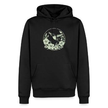 Kolibri Blumen - Männer Premium Bio Hoodie - Schwarz - Vorne - Nico (187cm)