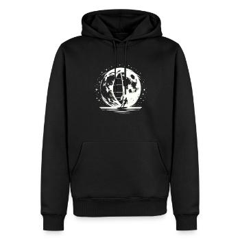 Windsurfen Windsurfer Mond - Männer Premium Bio Hoodie - Schwarz - Vorne - Nico (187cm)