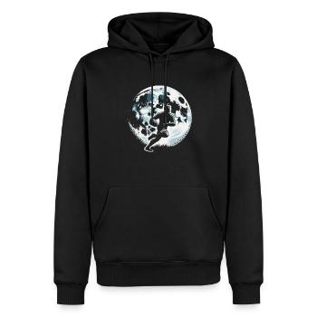 Rugby Moon - Men’s Premium Organic Hoodie - black - Front - Nico (187cm)