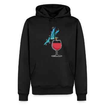 Kolibri Hummingbird Wine Glass - Männer Premium Bio Hoodie - Schwarz - Vorne - Nico (187cm)