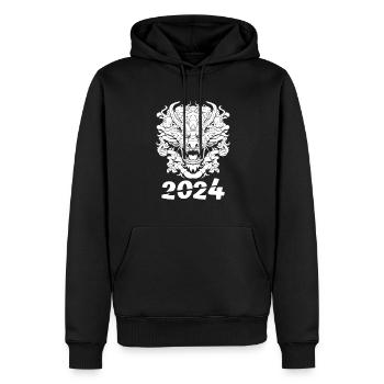 Jahr Des Drachen 2024 - Männer Premium Bio Hoodie - Schwarz - Vorne - Nico (187cm)