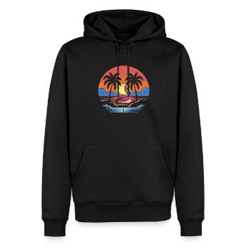 Flamant - Sweat à capuche Premium bio Homme - noir - Devant - Nico (187cm)