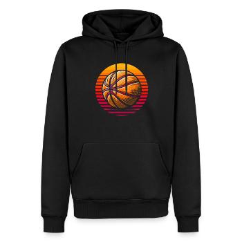 Joueur de basket-ball - Sweat à capuche Premium bio Homme - noir - Devant - Nico (187cm)