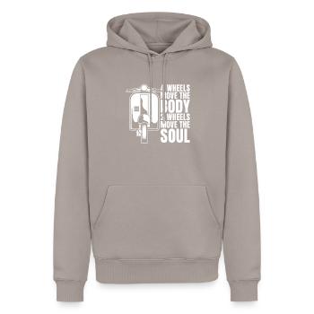 Trottinette - Sweat à capuche Premium bio Homme - taupe - Devant - Nico (187cm)