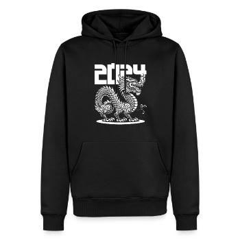 Jahr Des Drachen 2024 - Männer Premium Bio Hoodie - Schwarz - Vorne - Nico (187cm)