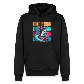 Scooter Licorne Scootercorn - Sweat à capuche Premium bio Homme - noir - Devant - Nico (187cm)