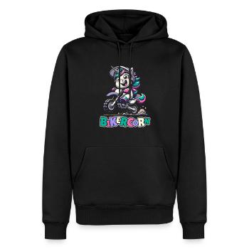 Mx Motocross Dirt Bike Licorne Bikercorn - Sweat à capuche Premium bio Homme - noir - Devant - Nico (187cm)