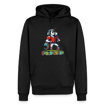 Football américain Licorne Footballcorn - Sweat à capuche Premium bio Homme - noir - Devant - Nico (187cm)