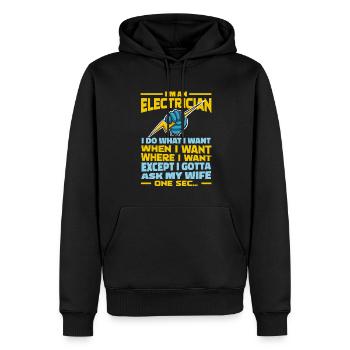 Electrician, Electronics Technician - Men’s Premium Organic Hoodie - black - Front - Nico (187cm)