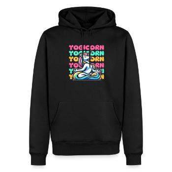 Yoga Unicorn Yogicorn - Men’s Premium Organic Hoodie - black - Front - Nico (187cm)