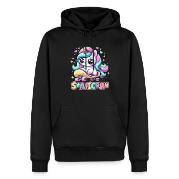 Skateboard Skater Unicorn Skaticorn - Men’s Premium Organic Hoodie - black - Front - Nico (187cm)