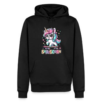 Skateboard Skater Unicorn Skaticorn - Men’s Premium Organic Hoodie - black - Front - Nico (187cm)