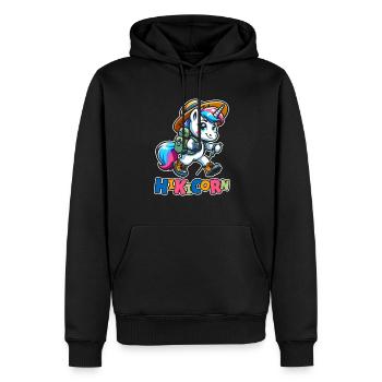 Escursionista escursionista Unicorn Hikicorn - Felpa con cappuccio ecologica premium da uomo - nero - Fronte - Nico (187cm)