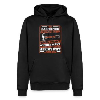 Zimmermann Tischler Schreiner - Männer Premium Bio Hoodie - Schwarz - Vorne - Nico (187cm)