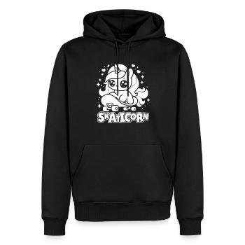 Skateboard Skater Unicorn Skaticorn - Men’s Premium Organic Hoodie - black - Front - Nico (187cm)