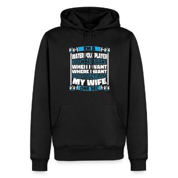 Water polo Water polo players - Men’s Premium Organic Hoodie - black - Front - Nico (187cm)