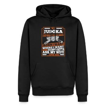Judoka - Men’s Premium Organic Hoodie - black - Front - Nico (187cm)