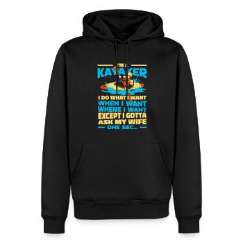 Kajaker - Männer Premium Bio Hoodie - Schwarz - Vorne - Nico (187cm)