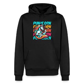 E Gitarre Elektrogitarre Einhorn Punkcorn - Männer Premium Bio Hoodie - Schwarz - Vorne - Nico (187cm)
