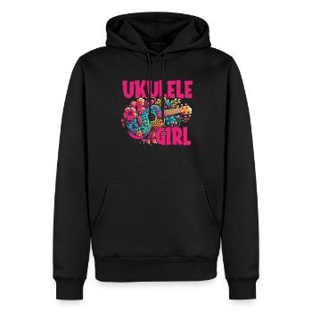 Ukulélé Ukulélé Fille - Sweat à capuche Premium bio Homme - noir - Devant - Nico (187cm)