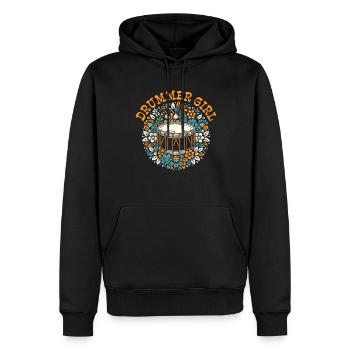 Batterie Batteur Batteur Batteur Fille - Sweat à capuche Premium bio Homme - noir - Devant - Nico (187cm)