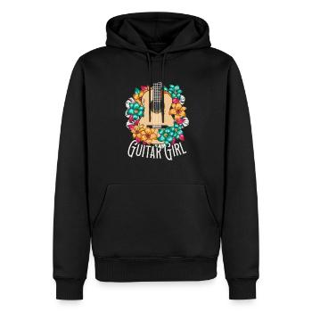 Akustikgitarre Guitar Girl - Männer Premium Bio Hoodie - Schwarz - Vorne - Nico (187cm)