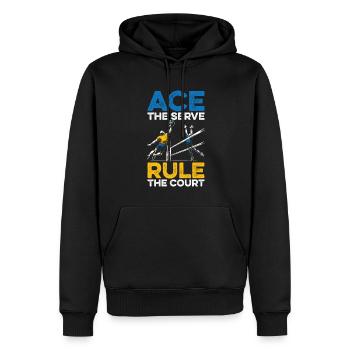 Volley-ball Volley-ball - Sweat à capuche Premium bio Homme - noir - Devant - Nico (187cm)