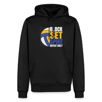 Volley-ball Volley-ball - Sweat à capuche Premium bio Homme - noir - Devant - Nico (187cm)