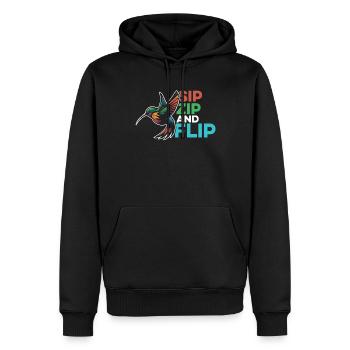 Kolibri - Männer Premium Bio Hoodie - Schwarz - Vorne - Nico (187cm)