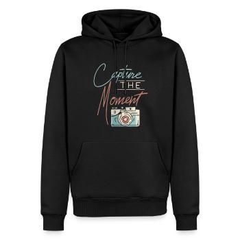 Fotograf Fotografie Kamera Capture The Moment - Männer Premium Bio Hoodie - Schwarz - Vorne - Nico (187cm)