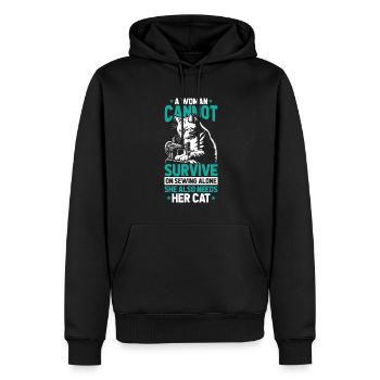 Sewing Sewing Machine - Men’s Premium Organic Hoodie - black - Front - Nico (187cm)