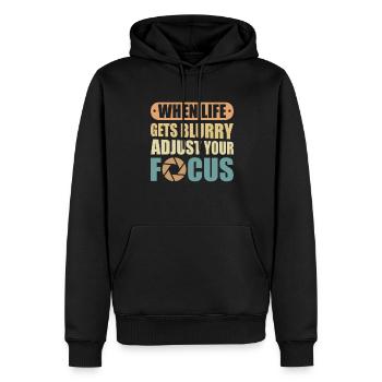 Photographer Photography Camera - Men’s Premium Organic Hoodie - black - Front - Nico (187cm)